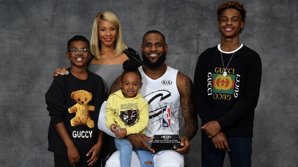 LeBron James and family (Wife Savannah, sons Bronny and Bryce, daughter Zhuri)