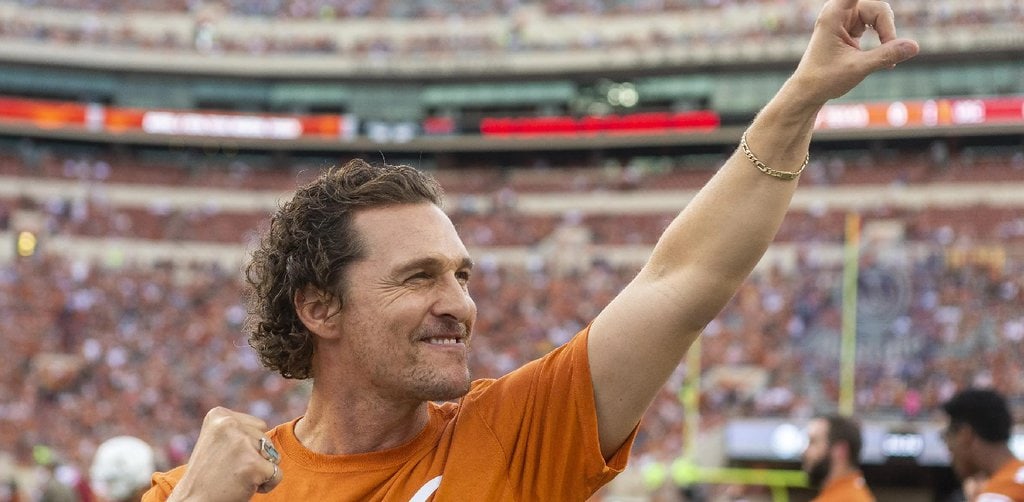 Matthew McConaughey at an NFL game